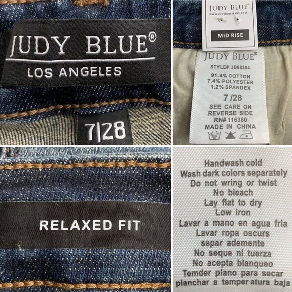 Judy Blue Home Along Mid Rise Relaxed Fit Jeans Distressed 28 - Picture 3 of 9